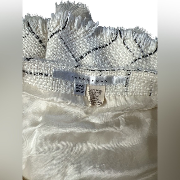 Vintage Zara tweed high waisted mini white and black skirt - Picture 3 of 3